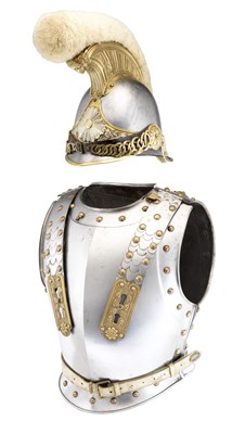 Lot 434 - **A CONTINENTAL CAVALRY HELMET AND CUIRASS