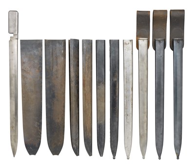 Lot 449 - **WORCESTER PRESSED STEEL COMPANY: ELEVEN STAGES OF BAYONET PRODUCTION FOR THE MODEL 1915 WINCHESTER
