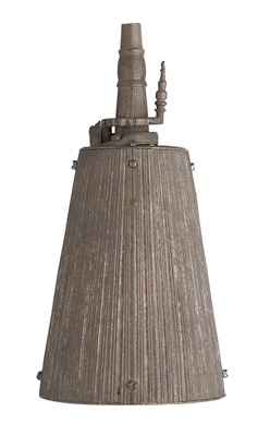 Lot 462 - **AN ITALIAN POWDER-FLASK FORMED ENTIRELY OF STEEL