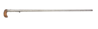 Lot 472 - **A 28 BORE ENGLISH PERCUSSION UNDERHAMMER WALKING STICK GUN