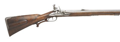Lot 473 - **A 20 BORE AUSTRIAN FLINTLOCK RIFLED SPORTING CARBINE BY ANTON KLEIN IN WIENN