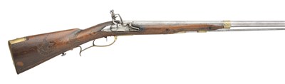 Lot 476 - **A 16 BORE COMPOSITE GERMAN FLINTLOCK SPORTING GUN