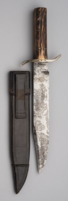 Lot 577 - A BOWIE KNIFE, JONATHAN CROOKES, EARLY 20TH CENTURY