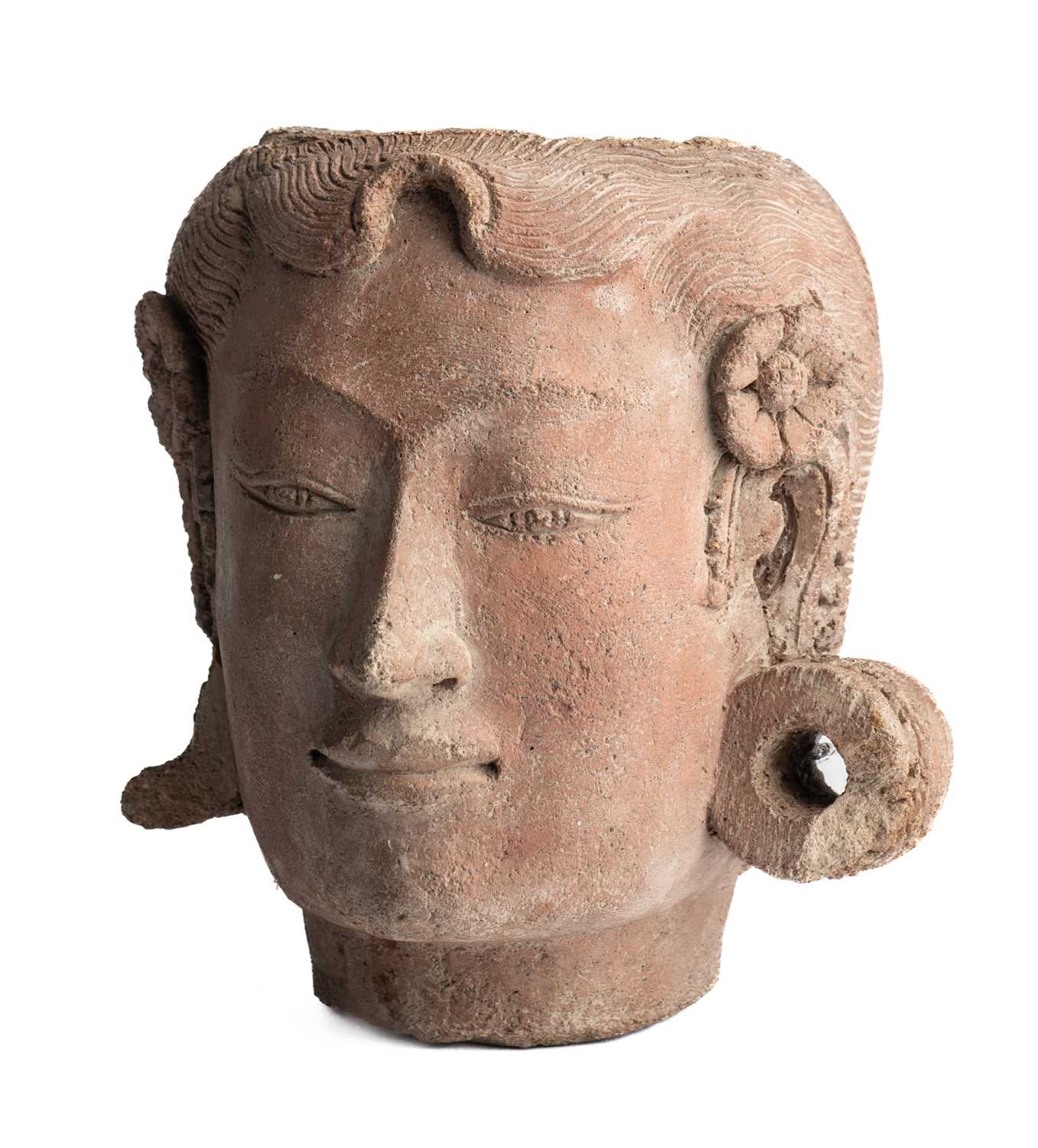 Lot 187 - A MAJAPAHIT FRAGMENTARY HEAD OF A MAIDEN