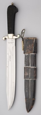 Lot 752 - A LARGE BOWIE KNIFE, J. DREW & SON, 33 & 37 PICCADILLY CIRCUS, W AND 156 LEADENHALL ST, EC, LATE 19TH CENTURY