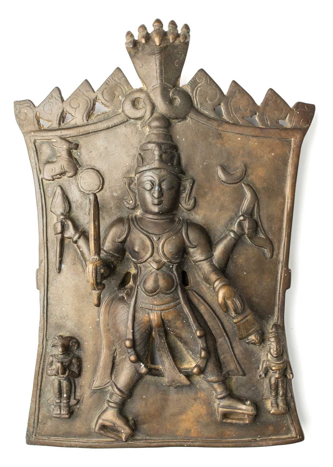 Lot 300 - A LARGE VIRABHADRA PLAQUE