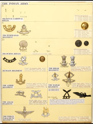 Lot 33 - Insignia of Indian Infantry Regiments and other Units