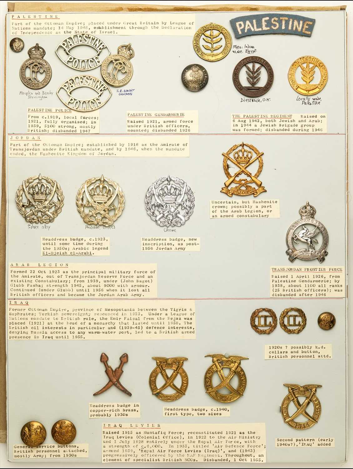 Middle Eastern Military Ranks Lot 37 - Middle East Forces Insignia