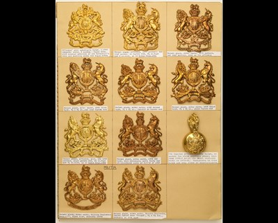 Lot 104 - Royal Engineers Sabretache Badge and Headdress Plates