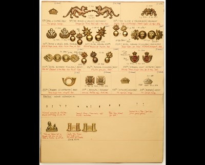 Lot 118 - ORs' Collar-Badges of Infantry Regiments Pre-1881