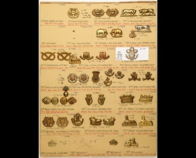 Lot 119 - ORs' Collar-Badges of Infantry Regiments Pre-1881