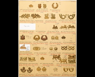 Lot 120 - ORs' Collar-Badges of Infantry Regiments Pre-1881