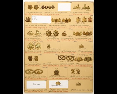 Lot 121 - ORs' Collar-Badges of Infantry Regiments Pre-1881