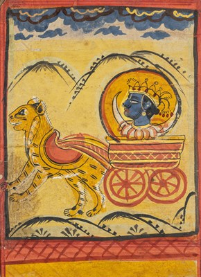 Lot 195 - THE MOON GOD CHANDRA ON HIS CHARIOT, RAJASTHAN, INDIA