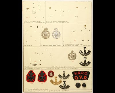 Lot 186 - Insignia of the Artists' Rifles and other units of the London Regiment