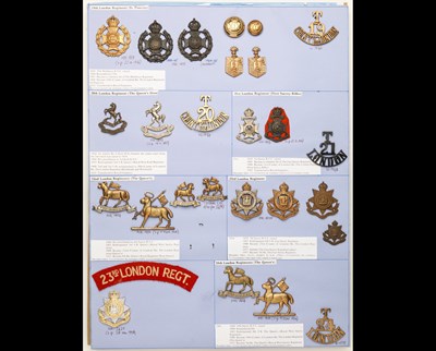 Lot 188 - Insignia of London Regiment battalions.