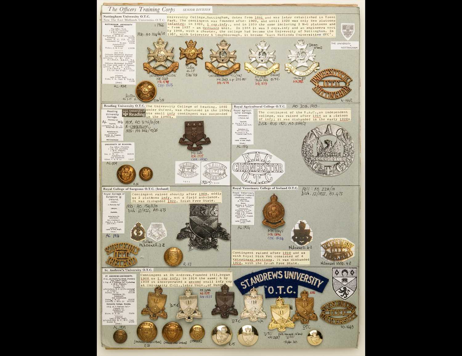 Lot 254 - Insignia of University Officers Training Corps.