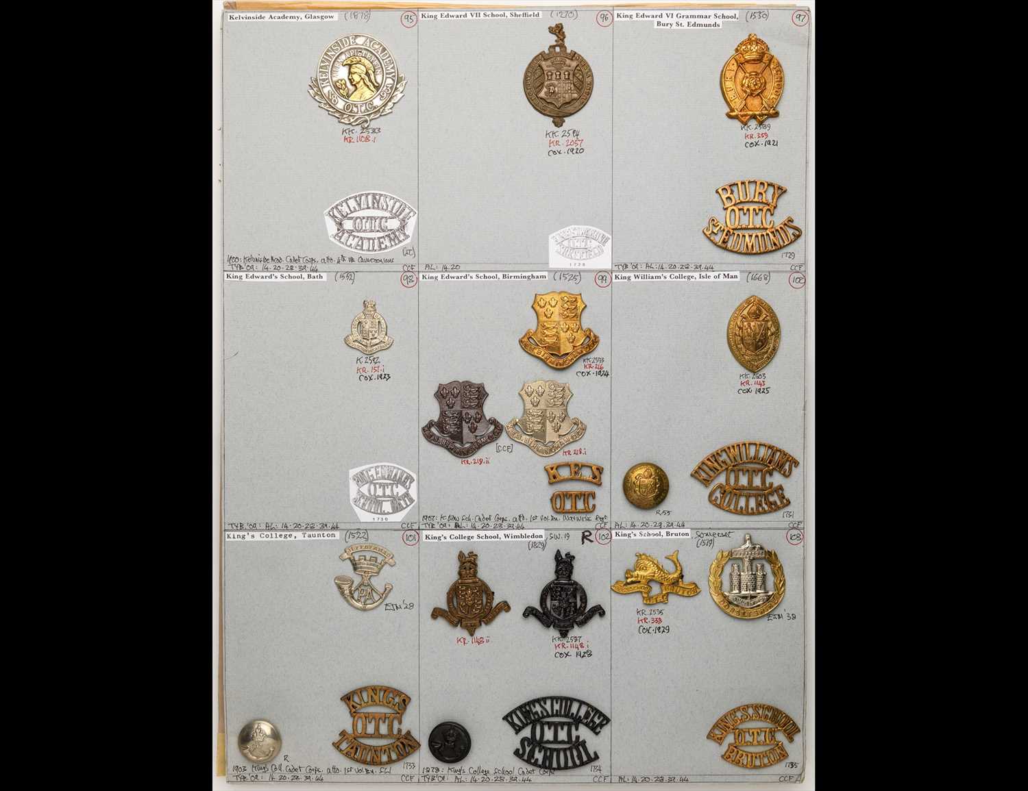 Lot 259 - School OTC Badges