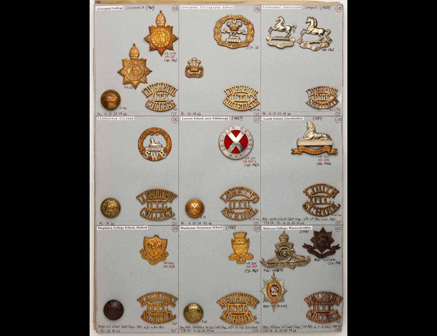 Lot 260 - School OTC Badges