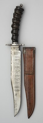 Lot 684 - A BOWIE KNIFE, T. ELLIN & CO., SHEFFIELD, 20TH CENTURY