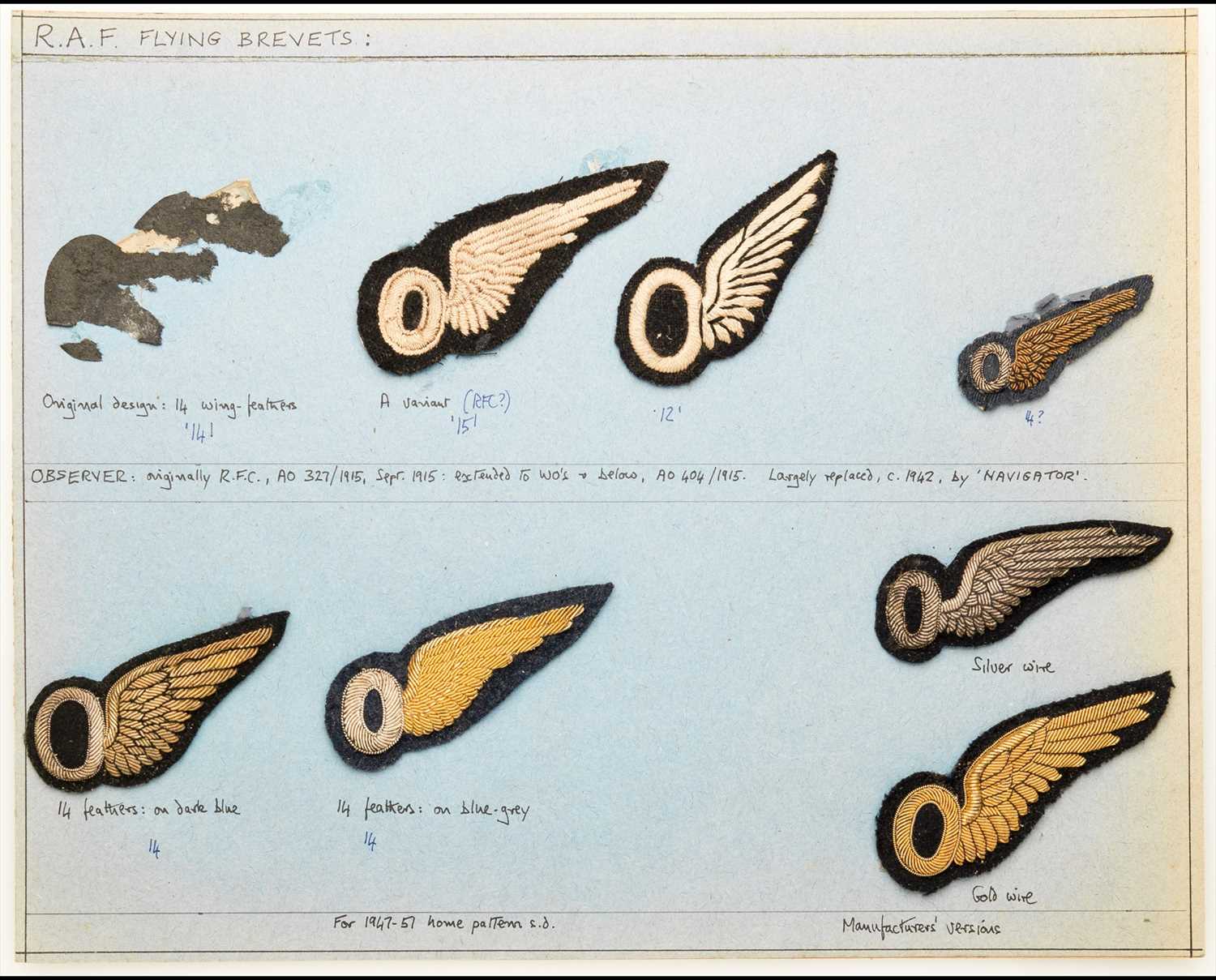 Lot 434 - Royal Flying Corps and RAF Insignia