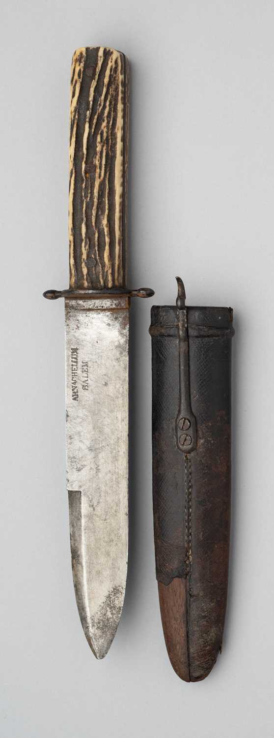 Lot 504 - AN INDIAN BOWIE KNIFE, ARNACHELLUM, SALEM, CIRCA 1880