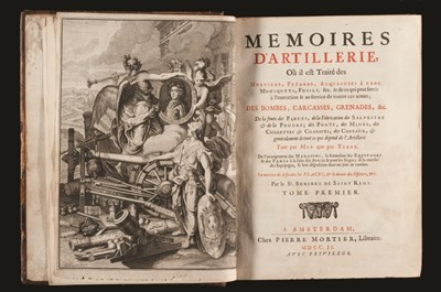 Lot 301 - SAINT REMY, Pierre Surirey de (1645-1716). Memoire d' Artillerie