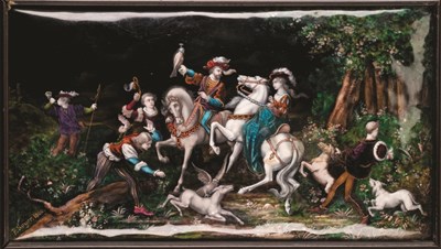 Lot 324 - A NOBLE HUNTING SCENE IN EARLY 16TH CENTURY STYLE