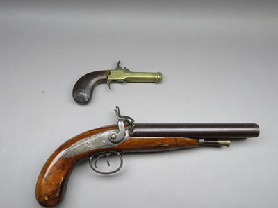 Lot 329 - A MINIATURE BRASS CANNON AND LIMBER