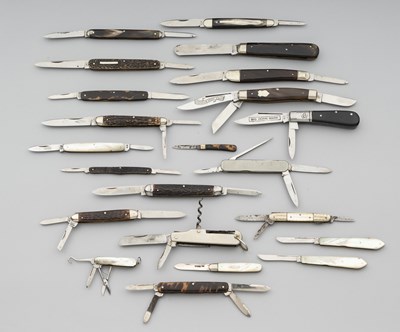 Lot 663 - A SMALL PENKNIFE, LOCKWOOD BROTHERS, SHEFFIELD, LATE 19TH CENTURY, AND TWENTY-ONE FURTHER SMALL PENKNIVES