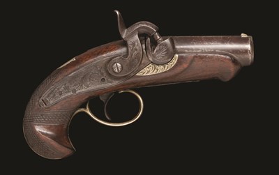 Lot 365 - **A .36 CALIBRE U.S. PERCUSSION DERRINGER BY J. E. EVANS