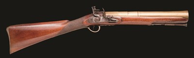 Lot 371 - A FLINTLOCK BLUNDERBUSS SIGNED HAMPTON