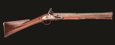 Lot 374 - A FLINTLOCK BLUNDERBUSS BY BRANDER