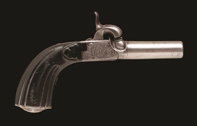 Lot 378 - A 40 BORE BELGIAN PERCUSSION POCKET PISTOL