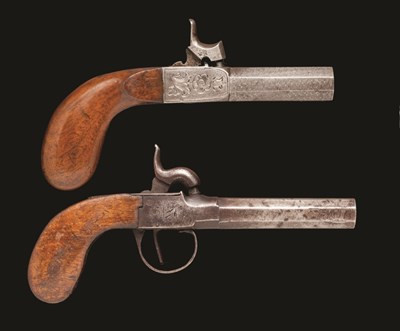 Lot 379 - **A 40 BORE FRENCH PERCUSSION POCKET PISTOL