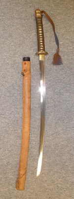 Lot 9 - A JAPANESE W.W.II SWORD (KATANA)
