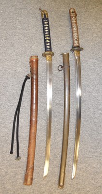 Lot 13 - A JAPANESE N.C.O.'S SWORD (KATANA) AND ANOTHER KATANA