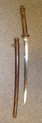 Lot 14 - A JAPANESE W.W.II OFFICER'S SWORD (KATANA)