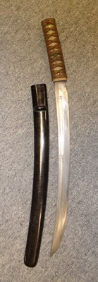Lot 25 - A JAPANESE SHORTSWORD (WAKIZASHI)
