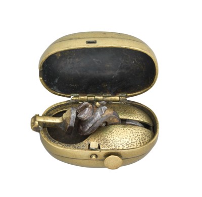 Lot 43 - A JAPANESE SMALL TINDER BOX NETSUKE (HIUCHI)