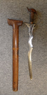 Lot 66 - A MORO SHORTSWORD (KRIS)