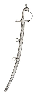 Lot 71 - AN ARAB SILVER-MOUNTED SWORD (SHAMSHIR) FOR A CHILD