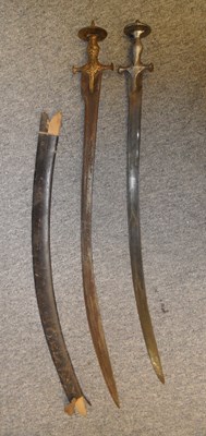 Lot 95 - â€¡ TWO INDIAN SWORDS (TALWAR)