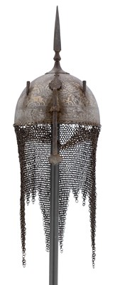 Lot 99 - â€¡ AN INDO-PERSIAN HELMET (KULAH-KHUD)