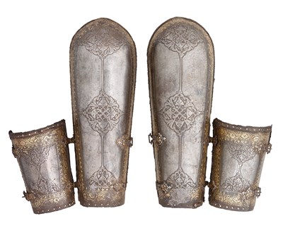 Lot 104 - A PAIR OF INDO-PERSIAN ARM DEFENCES (BAZU BANDS)