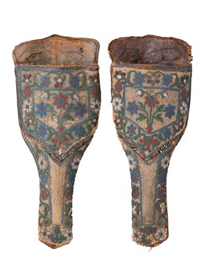 Lot 113 - A RARE PAIR OF DECORATED OTTOMAN HOLSTERS FOR A PAIR OF KUBUR PISTOLS
