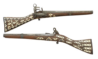 Lot 119 - TWO CAUCASIAN MIQUELET-LOCK HOLSTER PISTOLS