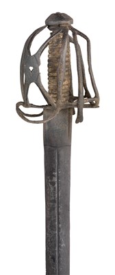 Lot 142 - A SCOTTISH BASKET-HILTED BROADSWORD