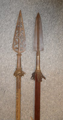 Lot 148 - A SPEAR IN 16TH CENTURY STYLE AND ANOTHER IN 17TH CENTURY STYLE, 19TH/20TH CENTURY