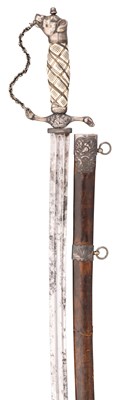 Lot 159 - â€¡ AN ENGLISH SILVER-MOUNTED HUNTING SWORD